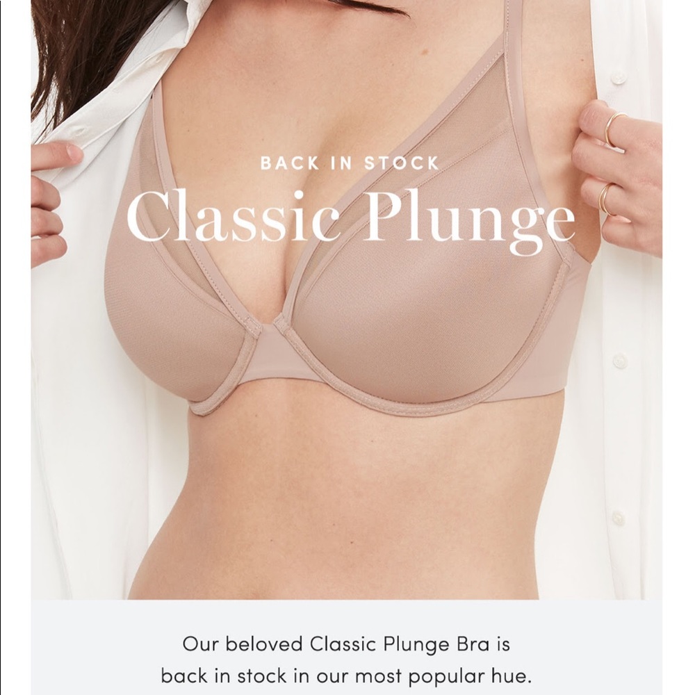 Third Love Classic Contour Plunge Bra 36F (DDD)